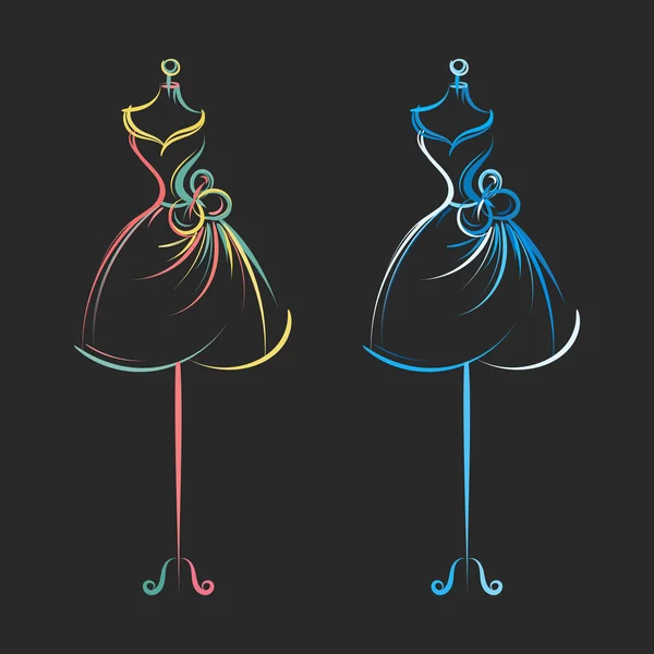 ダミーのドレス手描きのイラスト — ストックベクタ