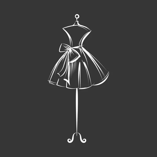 Κούκλα φόρεμα χέρι σχέδιο διανυσματικά εικονογράφηση — Διανυσματικό Αρχείο