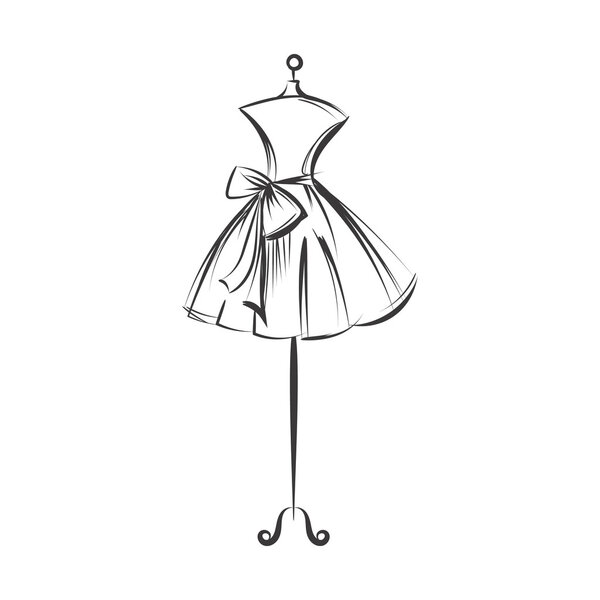 dummy dress hand drawing illustration vector