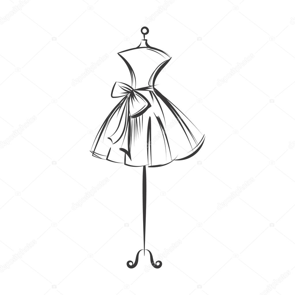 depositphotos_113187060 stock illustration dummy dress hand drawing illustration