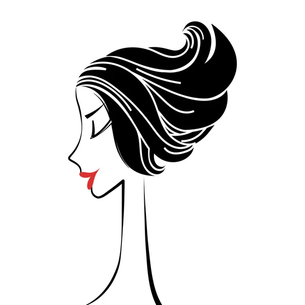 Silueta de perfil de mujer — Vector de stock