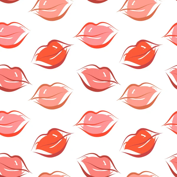 Painted lips pattern seamless — Stock Vector
