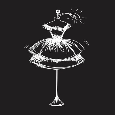 aptal elbise el illüstrasyon vektör çizimi