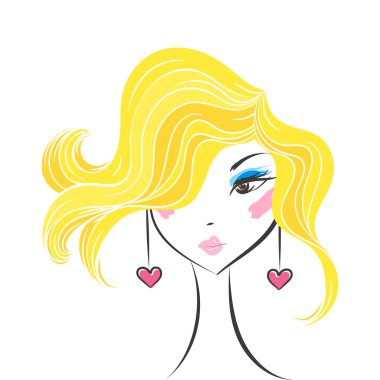 yüz çekici kız çizgi film