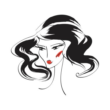 kafa göz alıcı kız çizgi film