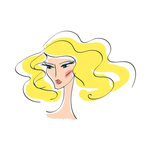 Tête glamour fille dessin animé — Image vectorielle