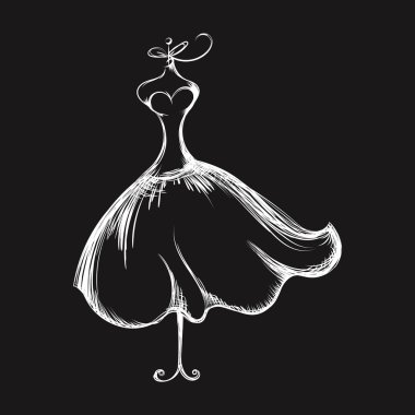 aptal elbise el illüstrasyon vektör çizimi