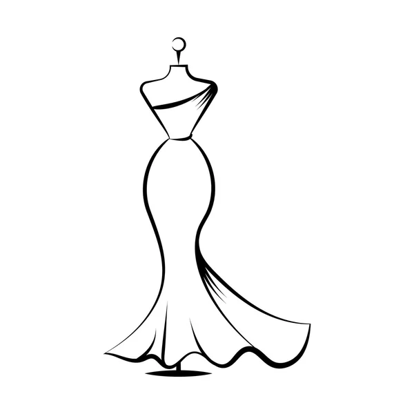 Малесенька сукня рука малюнок ілюстрація вектор — стоковий вектор