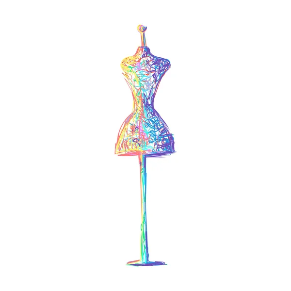 Ruka figuríny šaty kresba — Stockový vektor