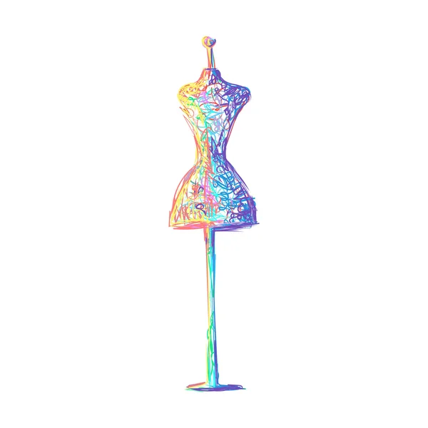 Robe mannequin dessin à la main — Image vectorielle