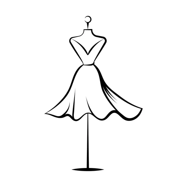 Maniquí vestido mano dibujo ilustración vector — Archivo Imágenes Vectoriales