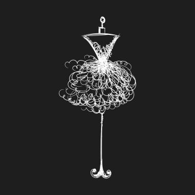 aptal elbise el illüstrasyon vektör çizimi