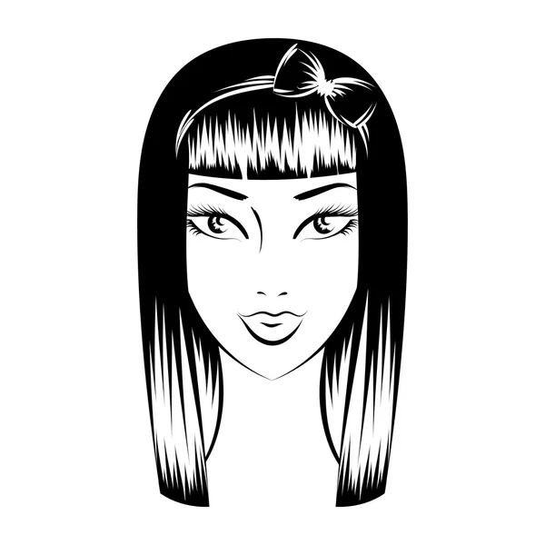 Обличчя гламурна дівчина мультфільм — стоковий вектор