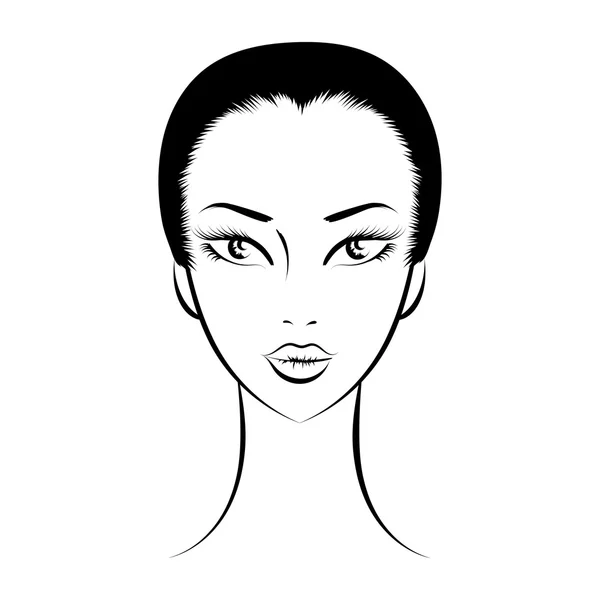 Cara glamorosa chica de dibujos animados — Vector de stock