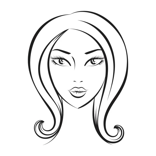 Cara glamorosa chica de dibujos animados — Vector de stock