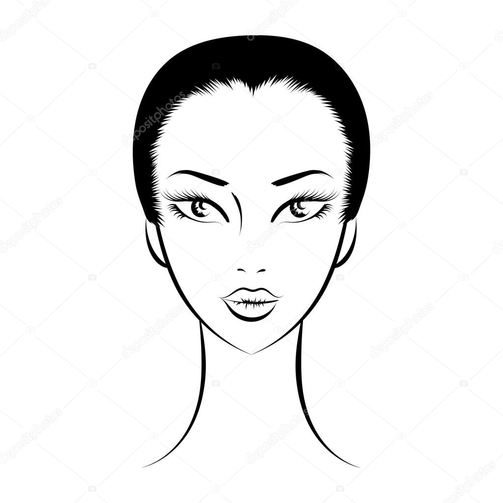 face glamorous girl cartoon