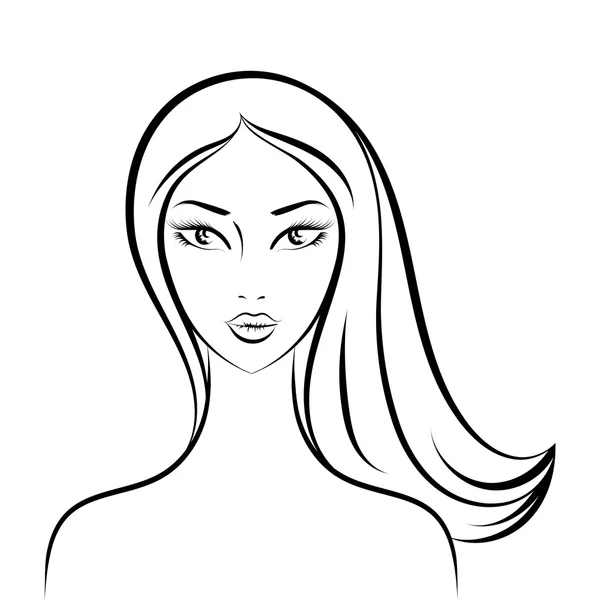 Cara glamorosa chica de dibujos animados — Vector de stock