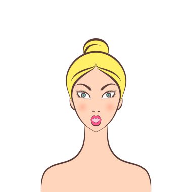 sürpriz kadın yüz vektör