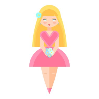 Bir buket çiçekli kız