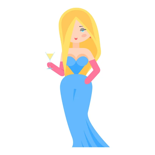 Chica con un vaso — Vector de stock