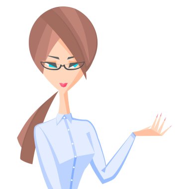 iş kadını ile gözlük yapma hareketleri poz