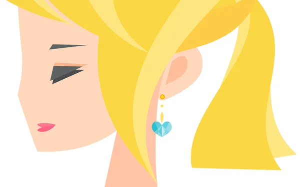 Blondes Mädchen mit Ohrring — Stockvektor