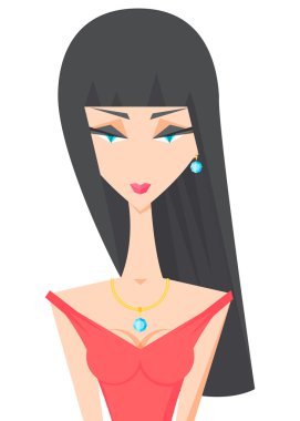 Kırmızı elbiseli esmer