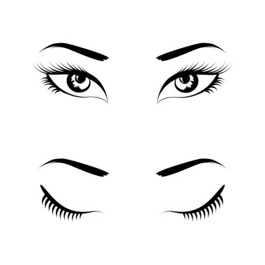 gözleri siyah set vektör