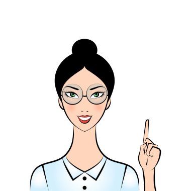 Kız işaret parmağı gösterir