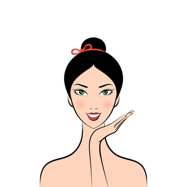 Face glamorous girl cartoon — Stock Vector