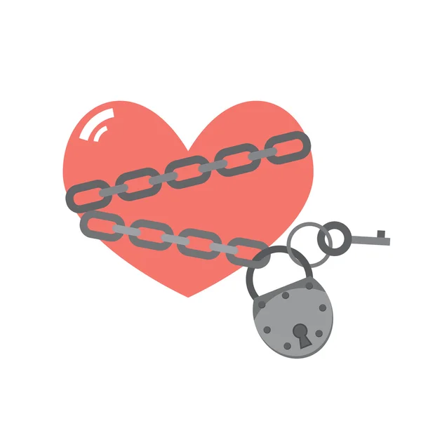 Heart under lock and key — Stock Vector