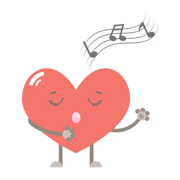 Καρδιά τραγουδάει διάνυσμα — Διανυσματικό Αρχείο