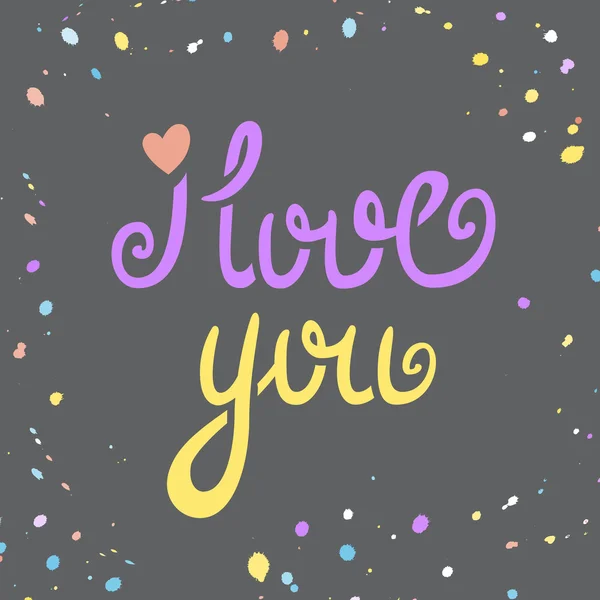 I Love You lettering — Stock Vector