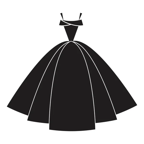 Czarna suknia balowa — Wektor stockowy