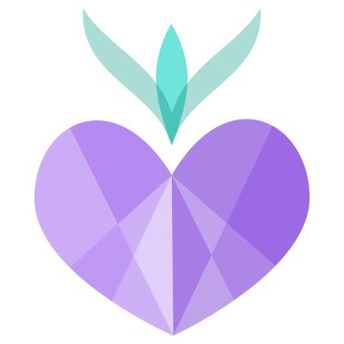 Buruşuk vektör mor kalp