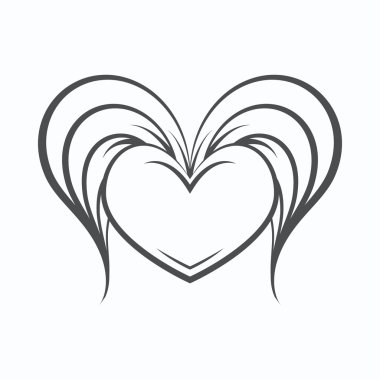 Vintage kalp vektör dövme