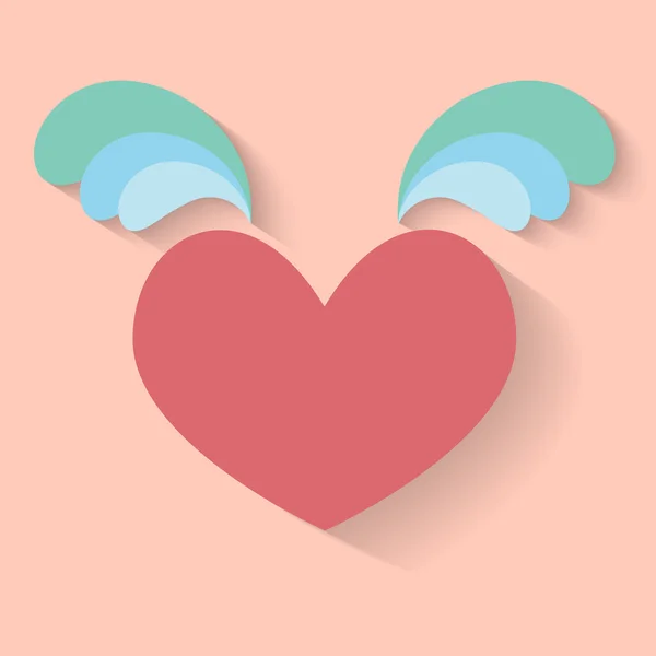 Corazón con alas vector icono — Vector de stock