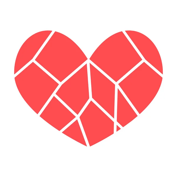 Coeur brisé vecteur rouge — Image vectorielle