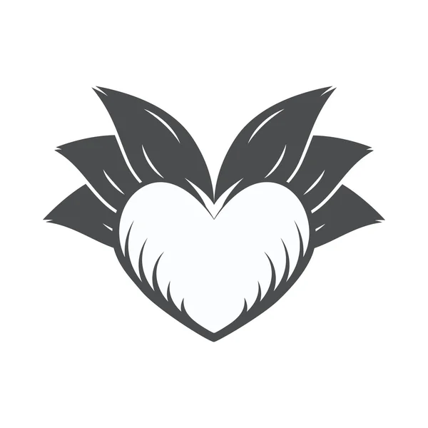 Vintage heart vector tatoo — Stock Vector