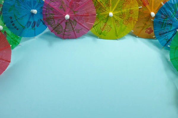 Colorful paper umbrellas, copy space, party concept — Stock Photo, Image
