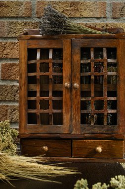 Vintage Wooden Spice Rack or Storage Cabinet