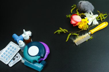 Asthma of allergy relief concept, seasonal allergens - pollen an