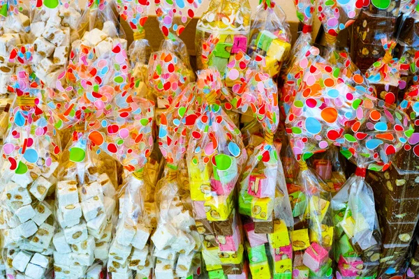 Colorful nougat selling in a french market. Local specialty. — Stock Photo, Image