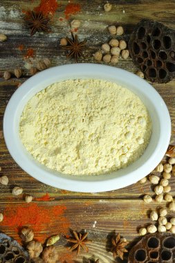 Renkli Hint gıda maddeleri - gram un, nohut ve göçmen