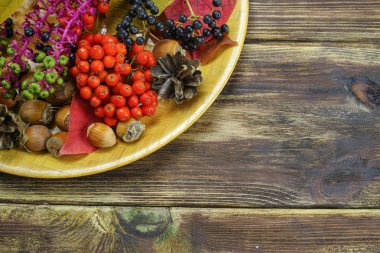 Sonbahar Restoran Menü serbest metin kopya alanı orman meyveleri ile 
