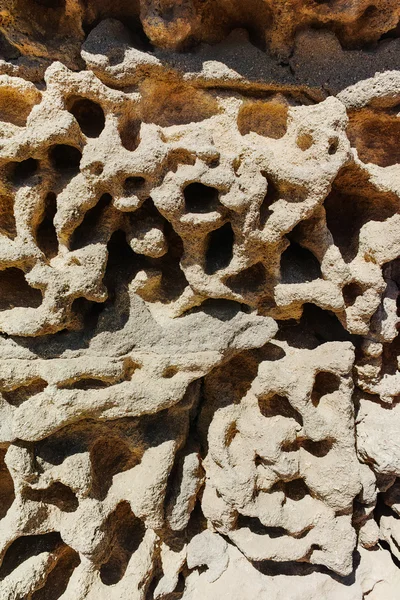 Strukturovaný vápencový kámen s povrchem erozní houby — Stock fotografie