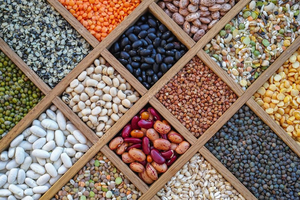Collection assorted of lentils, beans, peas, grain, groats, soyb Stock Photo by ©fotopixel.web
