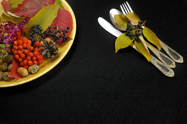 Menú de restaurante de otoño espacio de texto libre copia con bayas del bosque — Foto de Stock