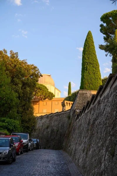 Parcheggio Strada Castel Gandolfo Residenza Estiva Del Papa Situato Sulle — Foto Stock