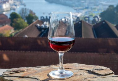 Farklı tahkim edilmiş tatlı yakutlarının, Douro nehrinin manzaralı tawny porto şaraplarının, Vila Nova de Gaia 'nın porto localarının ve Portekiz' in Porto şehrinin tadı.